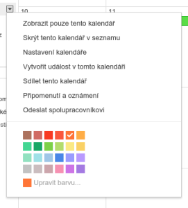 nastavení kalendáře google